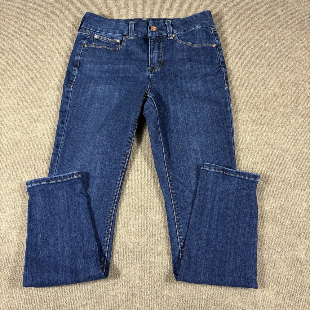Seven7 Womens Size 4 Skinny Jeans Dark Wash Stretch Blue Denim Mid‎ Rise